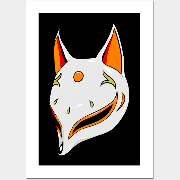 Kitsune mask 2 Wall Art by Mang Kumis